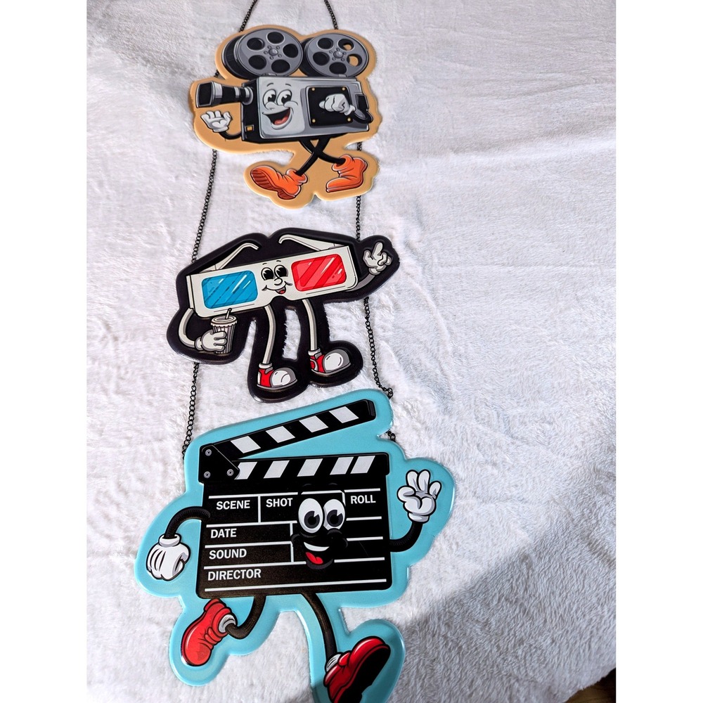 New Metal Movie Theater Wall Hanging Decor Multicolor Retro Cinema